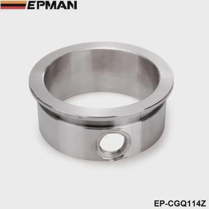 EPMAN 3" V-Band Flange With Integrated O2 Bung Port, Stainless Steel ,Wideband Port EP-CGQ114Z