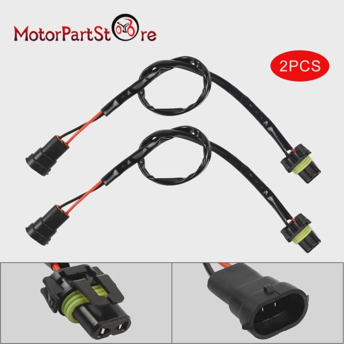 H11 H8 Male to 9005 9006 Female Headlight Fog Light Conversion Adapter Connector Cable Sockets Wire