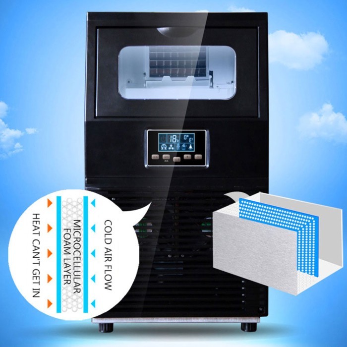 Commercial Cube Ice Machine Automatic Ice Maker Machine 55KG Water Inlet Ice Maker Countertop Icema