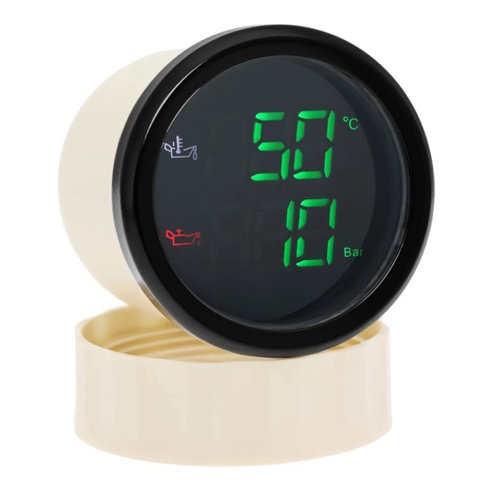 2 In 1 Oil Temperature +Oil Pressure Gauge 50~150 Celsius Oil Temp Gauge 0-10 Bar Oil Pressure Mete