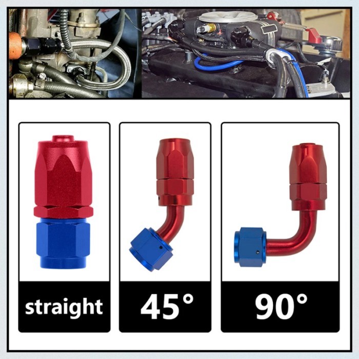 AN4 AN6 AN8 AN10 AN12 Straight 45 90 120 180 Degree Oil Fuel Swivel Hose End Fitting Oil Hose End A