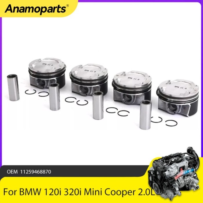 Engine Parts 4x Pistons Rings Set Fit 2.0 L For BMW 120i 320i X3 Mini Cooper S G20 G30 F30 F56 2.0L