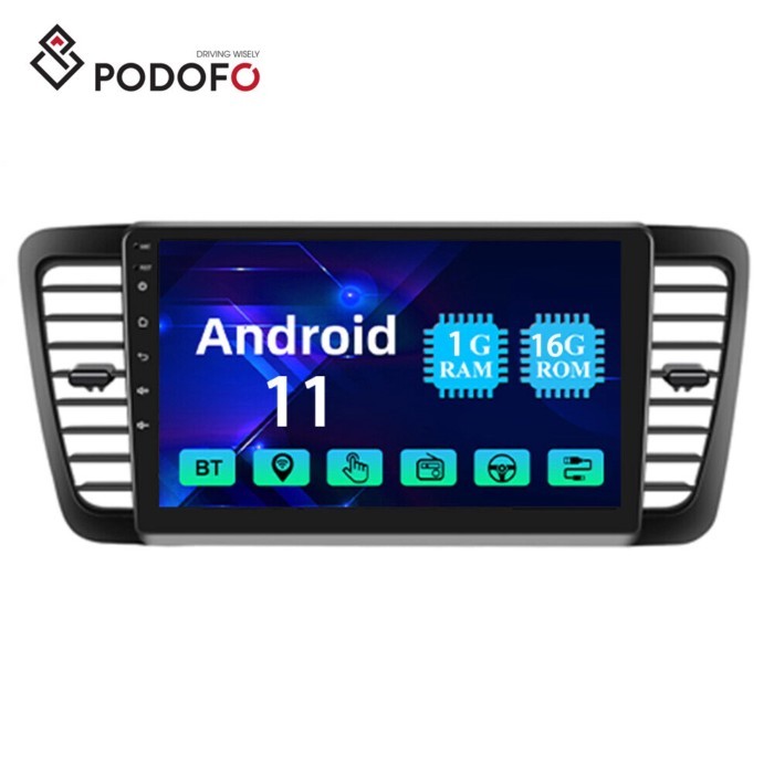 Podofo 9" Android Car Radio Stereo For Subaru Legacy 2003-2009 Autoradio GPS Wifi FM RDS Split Scre