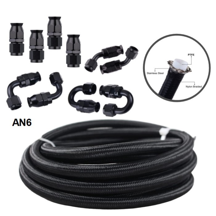 Haofa custom fuel line hose kit 6AN -6 8AN -8 AN10 -10 nylon braided stainless steel ptfe fuel line