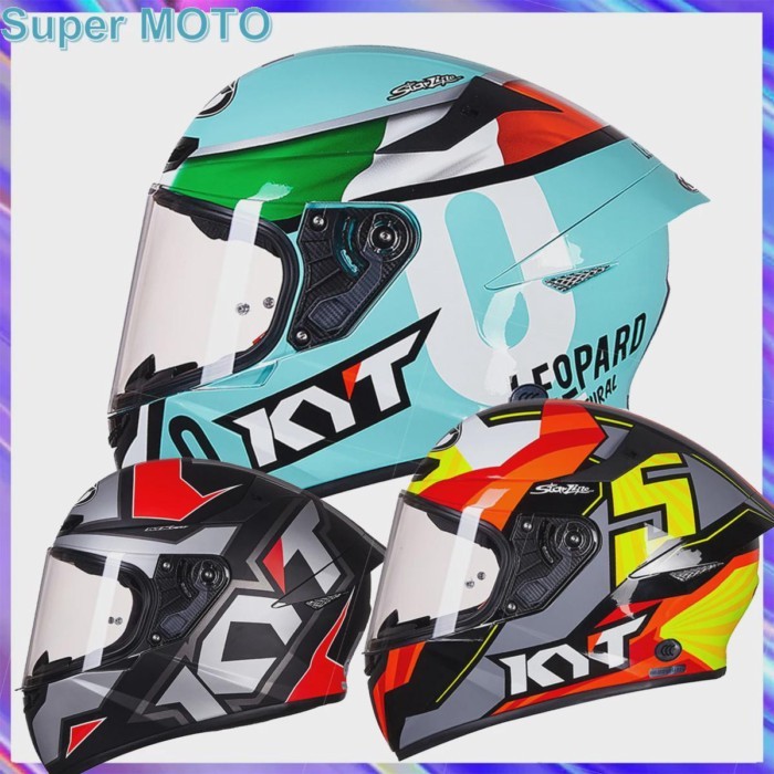KYT Double Lens Helmet Full Face Helmet Motorcycle Racing Helmet Anti-Fog Motorcycle Off Road Light