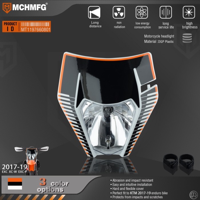 Headlight Headlamp With Sticker For KTM SX F EXC XCF SMR 2017 2018 2019 Motorcycle Dirt Bike MX End