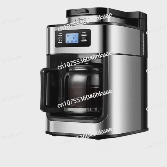 1000W 220V Drip Coffee Maker Machine Home Automatic LED-display Bean Grinder Fresh Grinding  Coffee