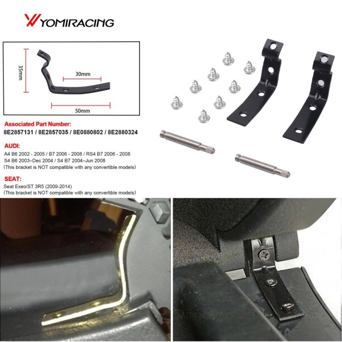 Glove Box Lid Hinge Snapped Repair Fix Kit Brackets For Audi A4 S4 RS4 B6 B7 8E For Seat Exeo/ST 3R