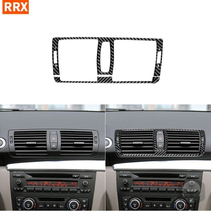 For BMW 1 Series E81 E82 E87 E88 2008-2013 Carbon Fiber Stickers Central Air Outlet Trim Car Stylin