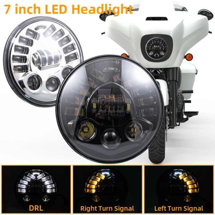 Motorcycle 7 inch LED Headlight & Hi/Lo Beam DRL for Indian Chieftain Classic Limited Roadmaster Sp