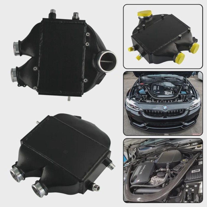 Black Top Mount Dual-Pass Intercooler RAW Fits for B MW 15-18 M3(F80)/M4(F82/83) 8082R
