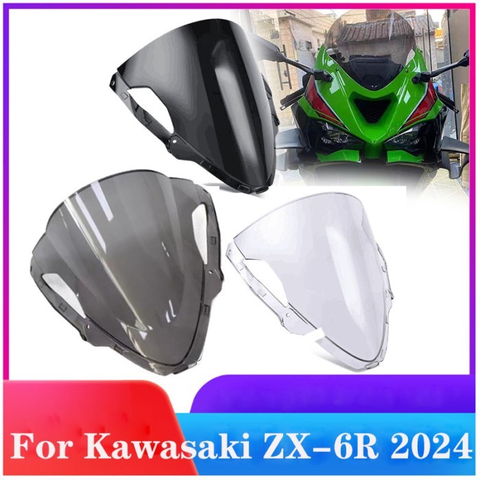 ZX6R Windscreen Windshield For Kawasaki Ninja ZX-6R ZX6R ZX 6R 2024 2025 Motorcycle Wind Deflector