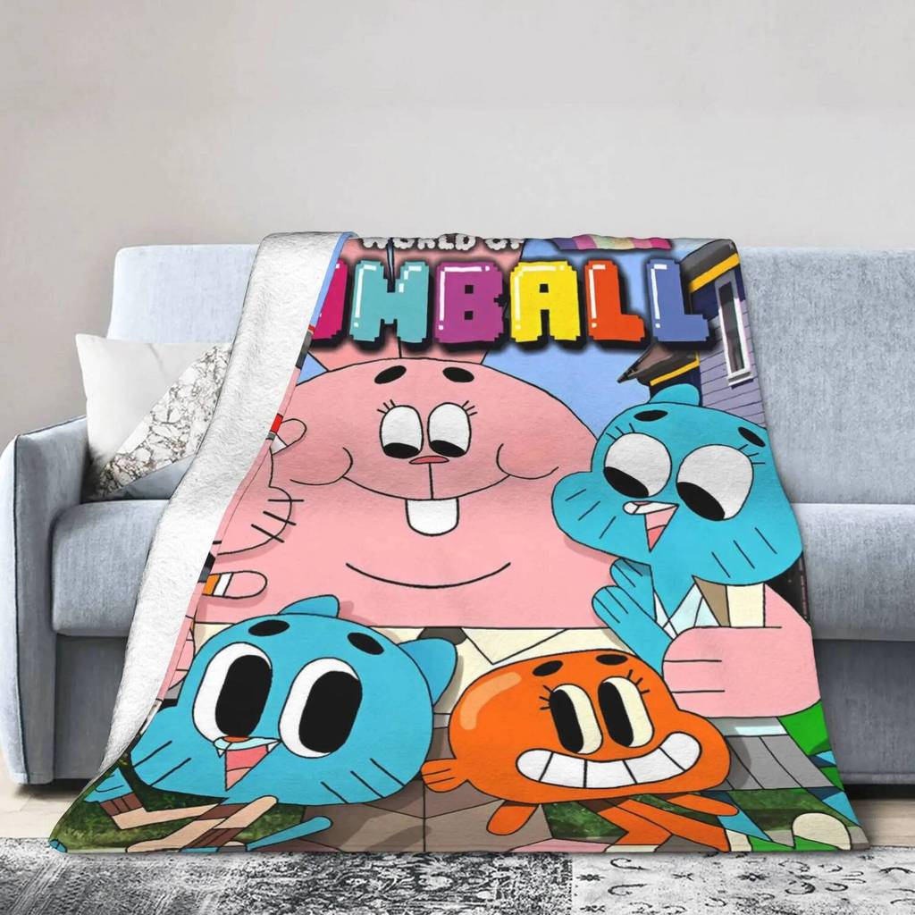 The Amazing World Of Gumballs นุ่มผ้าห่มอุ่นเด็ก Plush โยนผ้าห่มรูปแบบโซฟาเก้าอี้ Flannel ผ้าคลุมเตี