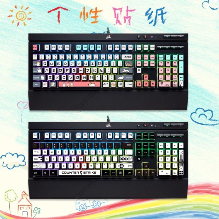 เหมาะสําหรับเรือโจรสลัดธุรกิจอเมริกัน K68 RGB K70MK2 Punisher MK2 K63 K65, K70 สติกเกอร์คีย์บอร์ด