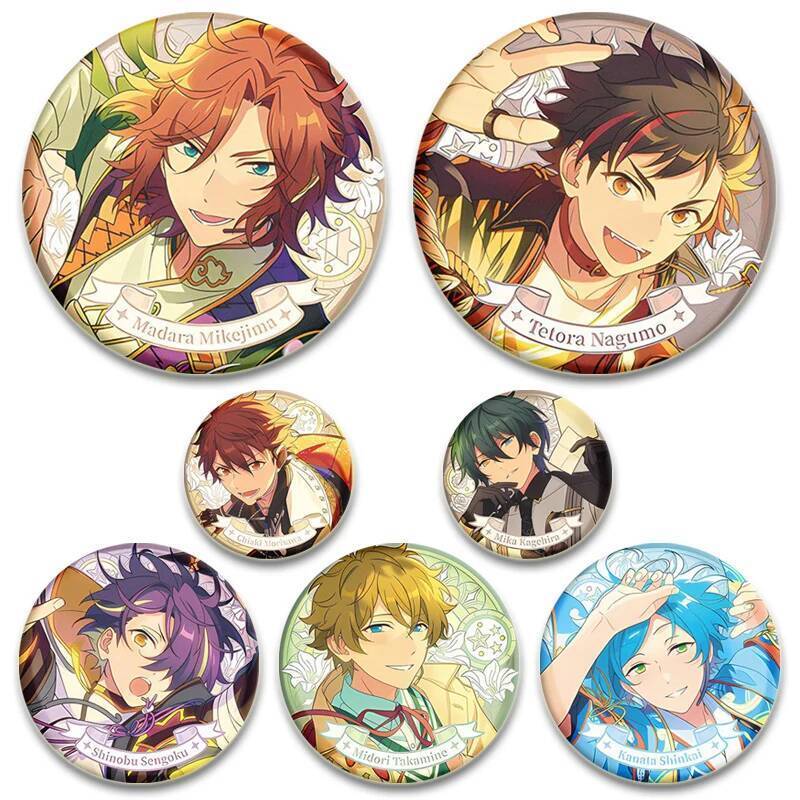 เกมเพลง Ensemble Stars เข็มกลัดรอบ Handmade Pins Virtual Idol Eichi Tenshouin Leo คอสเพลย์ป้ายสําหรั