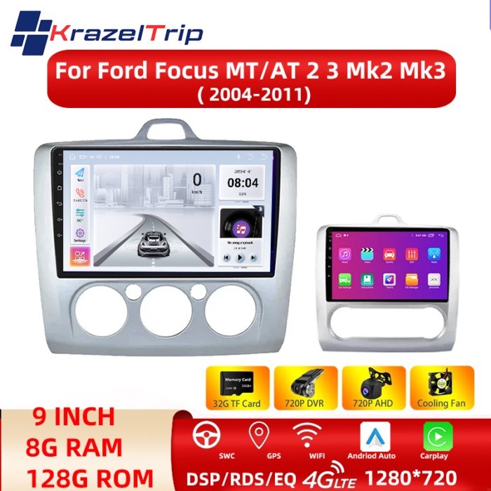 Android 13 Auto 8Core Car Radio Multimedia Player  for Ford Focus 2 3 Mk2 Mk3 2004 - 2011 Stereo GP