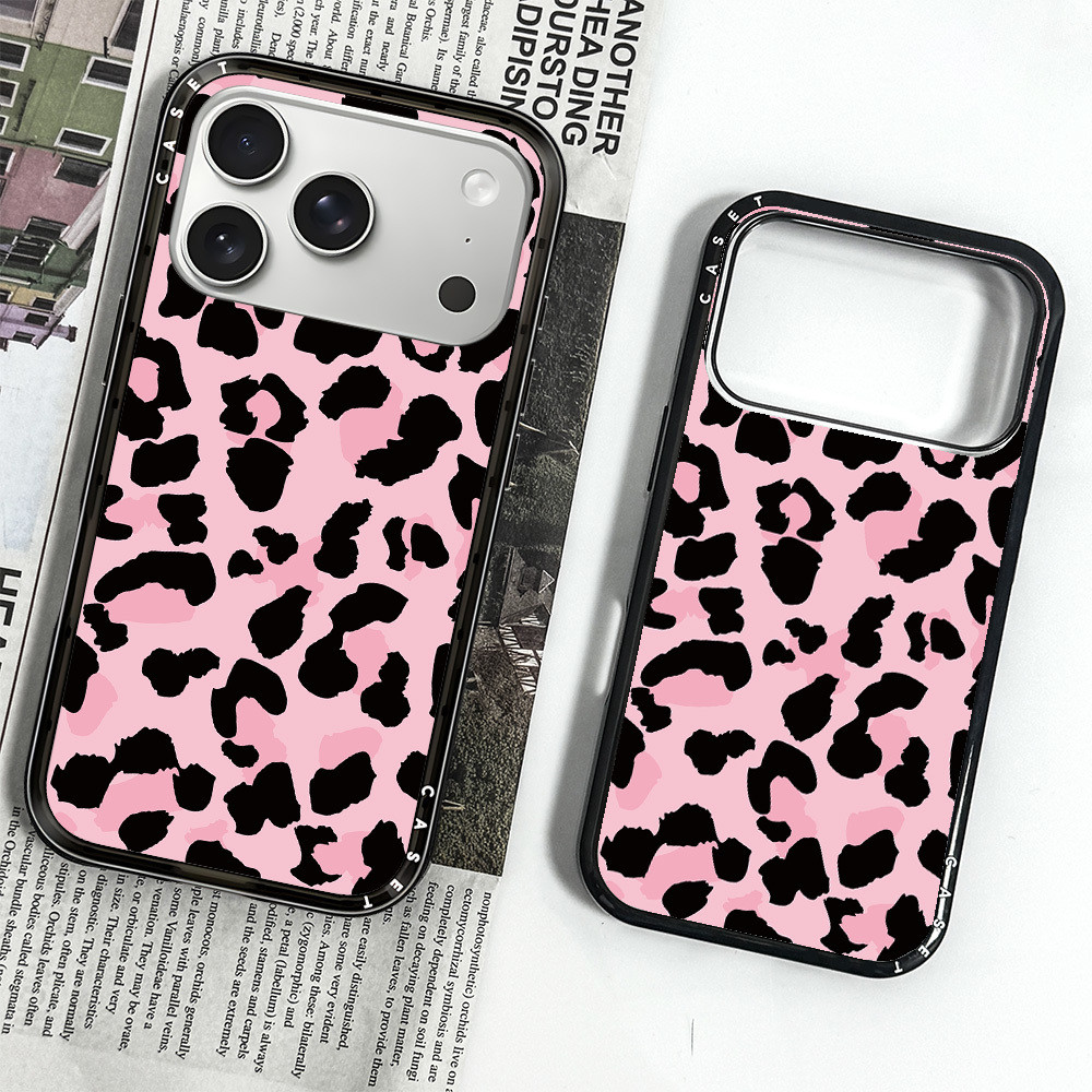 ใหม่ไร้สายชาร์จแม่เหล็กกรณีเข้ากันได้สําหรับ ไอโฟน13 14 15 16 17 โปรแม็กซ์ กรณี 17อากาศ หน้าจอสีชมพูเสือดาวพิมพ์ดอกไม้ชุดอะคริลิคใสปกฮาร์ดกันกระแทกกันชนกล่