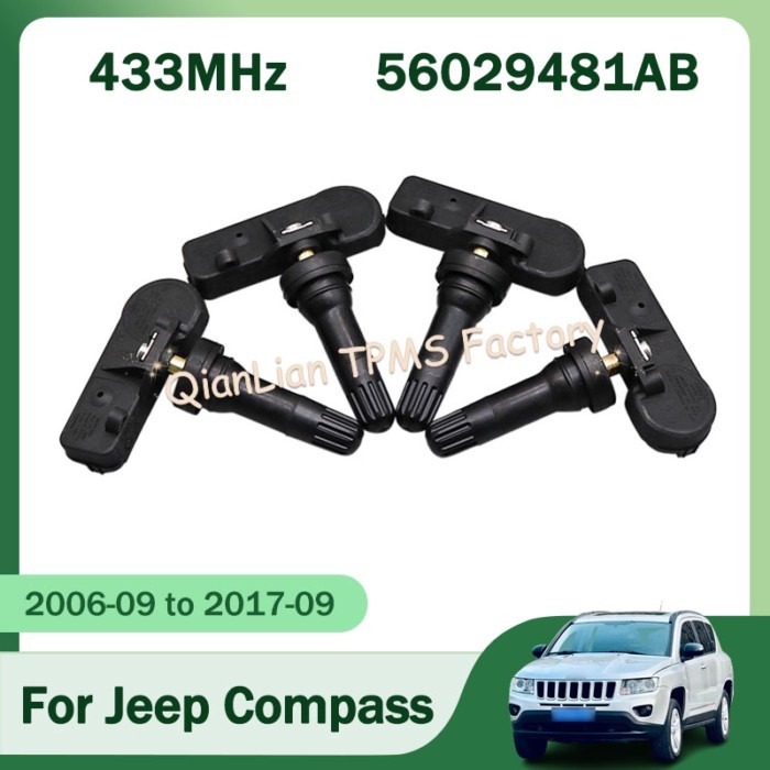56029481AB 1/4pcs 433MHz TPMS Sensor For Jeep Compass Grand Cherokee Patriot Tire Pressure Monitori