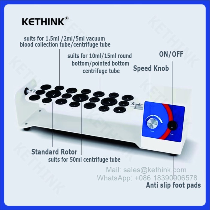 KT-TR80 Long Axis Rotary Mixer Machine with Lab Liquid Biological Samples in Tubes