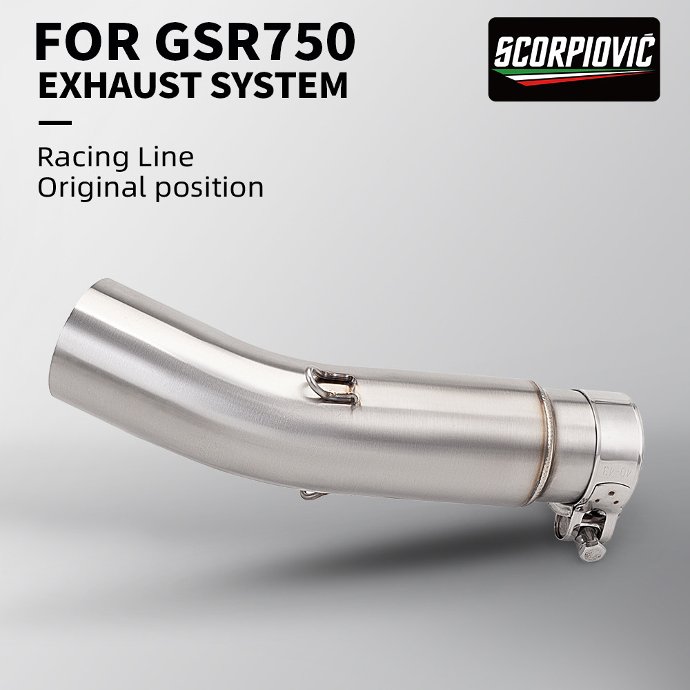 สําหรับ GSX-S 750 BK750 GSR750 GSXS750 GSX S750 ท่อไอเสียรถจักรยานยนต์หนีดัดแปลงท่อกลาง 2018 2020 20