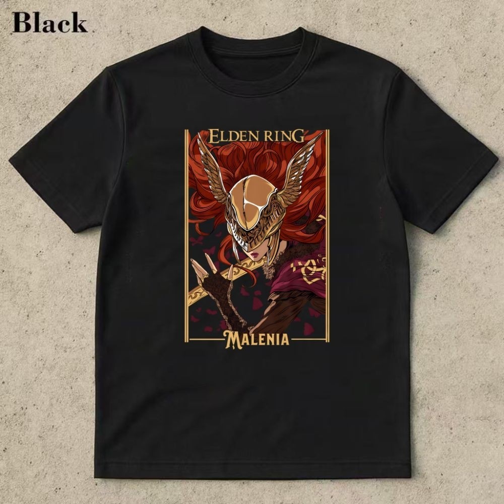 Elden Ring Malenia Character Design เสื้อยืดแขนสั้นฤดูร้อน