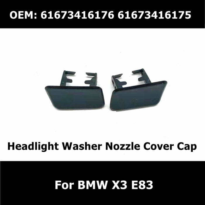 61673416176 61673416175 1 Pair Headlight Washer Nozzle Cover Cap For BMW X3 E83 Cleaning Headlamp C