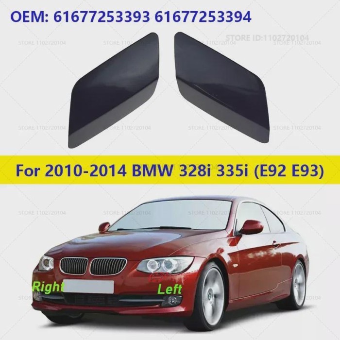 For 2010-2014 BMW 328i 328xi 335i 335is 335xi (E92 E93) Front Bumper HeadLight Washer Nozzle Cover