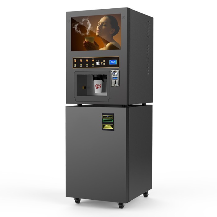 LCD Vending Coffee Machine Coin and Bill Operated Coffee Vending Machine Money Making Machine With