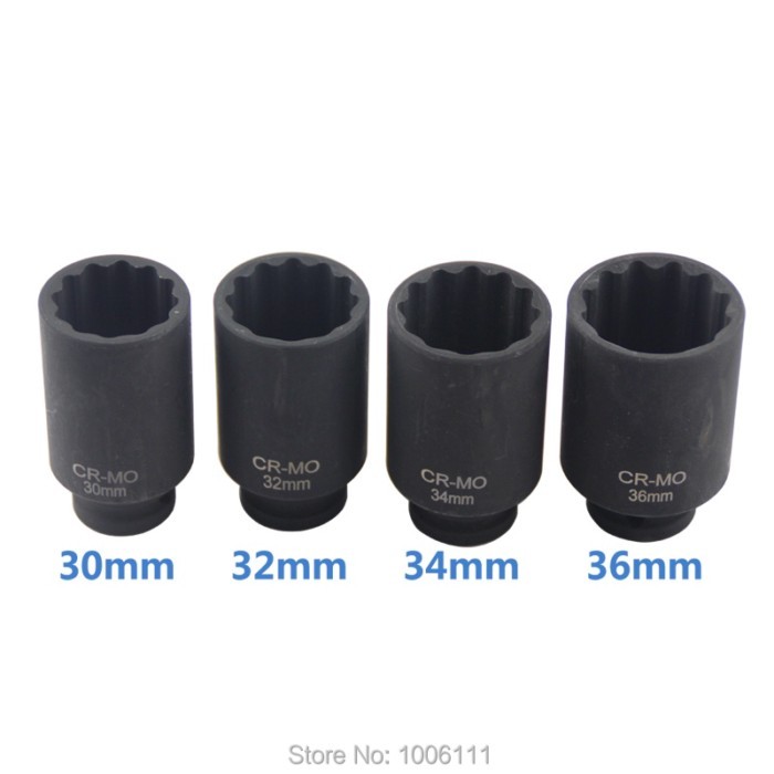 30mm 32mm 34mm 36mm 1/2";DR 12 Point Impact Socket Spindle Axle Nut Socket Hub Axle Nuts Removing I