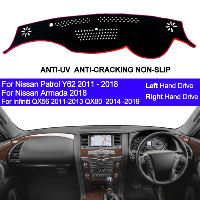 Car Dashboard Cover For Nissan Patrol Y62 2011-2018 Armada 2018 For Infiniti QX56 2011-2013 QX80 20