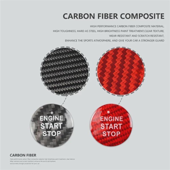 For Lexus RX Car Engine Start Stop Button Cover Real Carbon Fiber Sticker 2016 2017