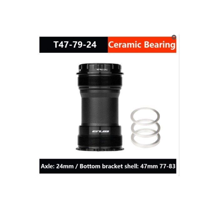 GUB T47-79-24 Bicycle Aluminum Alloy Bottom Bracket T47 Ceramic Threads Center Axle Wear-resistant