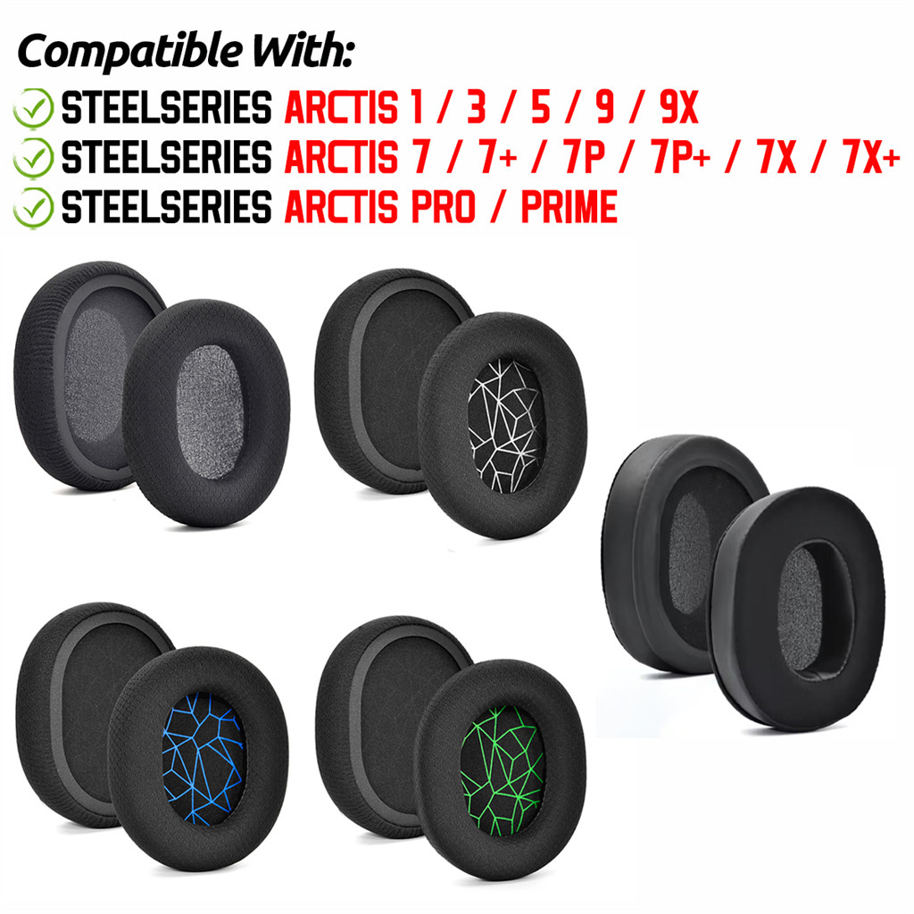 สําหรับ SteelSeries Arctis 1 / 3 / 5 / 7 / 7+ / 7P / 7P+ / 7X / 7X+ / 9 / 9X / Pro / Prime หูฟังชุดหูฟัง EarPads เบาะฟองน้ํา EarPads ฝาครอบทดแทน