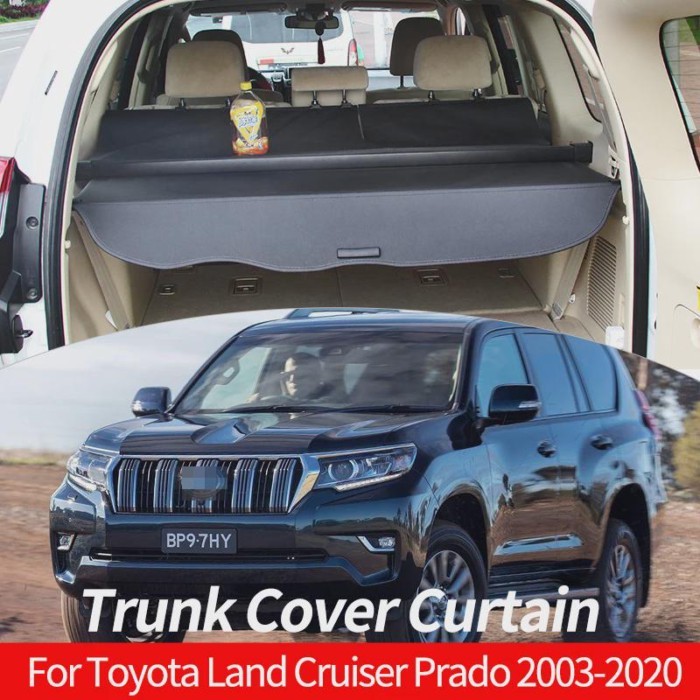 Trunk Cargo Cover  For Toyota Land Cruiser Prado FJ150 LC150 FJ120 LC120 2010-2021 Shield Rear Lugg