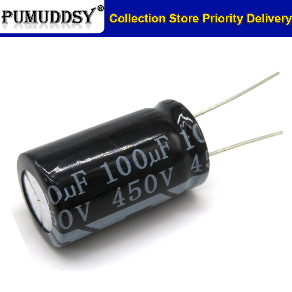 5PCS 450V100UF 18*30 100UF 450V Electrolytic capacitor ใหม่เดิม