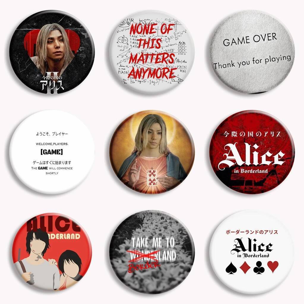 Hot Japan TV Alice in Borderland Soft Button Pin Chishiya Kuina Creative Game Over เข็มกลัด Badge Ba