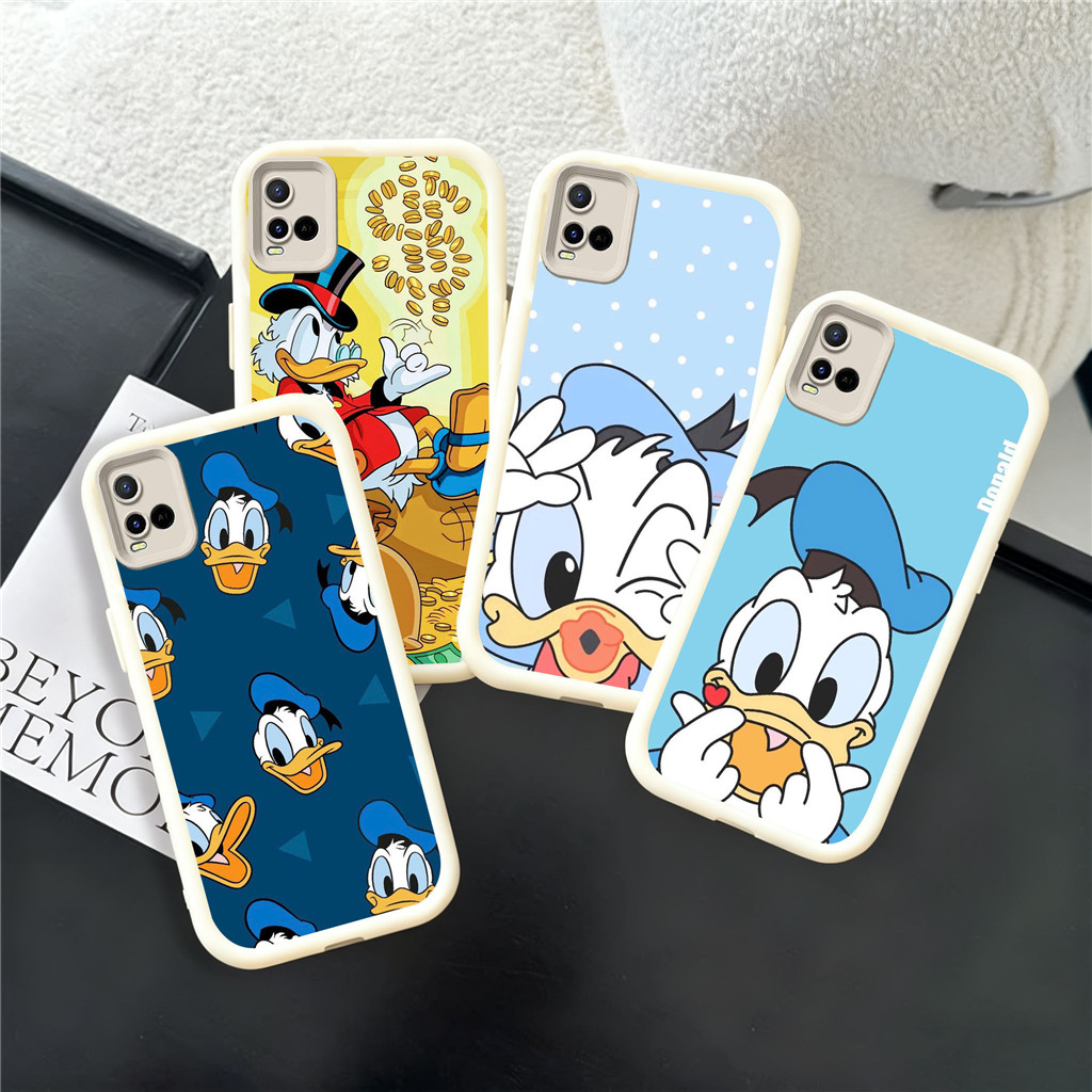 WB41 Donald Duck Casing สําหรับ Hp ชุบ VIVO IQOO V20 S1 Z9X V15 Z9 Y35 V40 Y28 V29E Pro 2024 5G วัสด