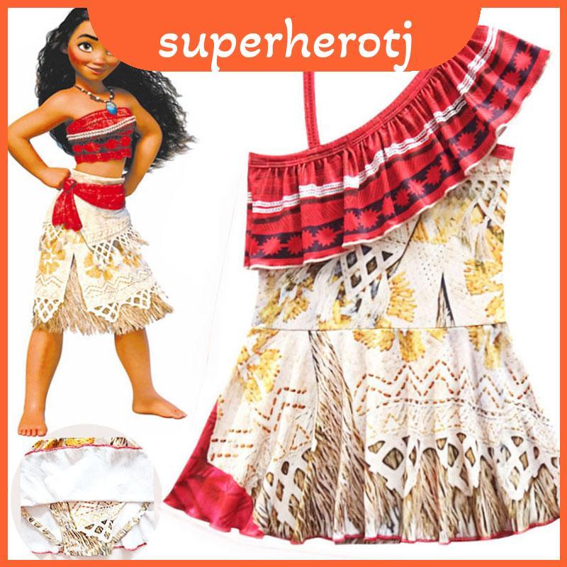 ชุดเจ้าหญิง Moana สําหรับเด็กที่สร้างขึ้นอย่างสวยงามสําหรับคอสเพลย์และการผจญภัยแต่งตัว