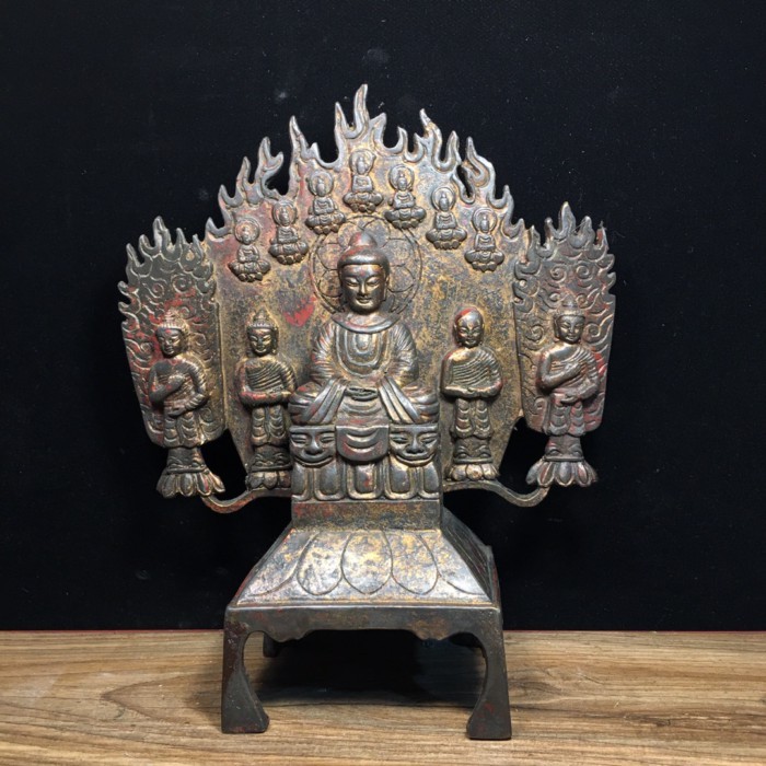 Imitating antique bronze statues Pure copper five consecutive Northern Wei Buddha statues size 20.5