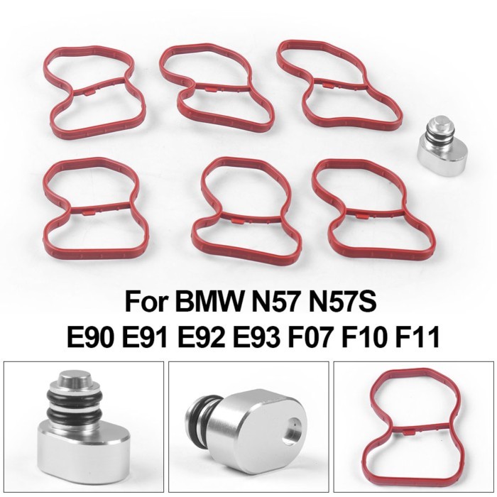 For BMW Swirl Flaps Plug Remove Kit Delete Kit With 6 Gaskets For N57 N57S E90 E91 E92 E93 F07 F10