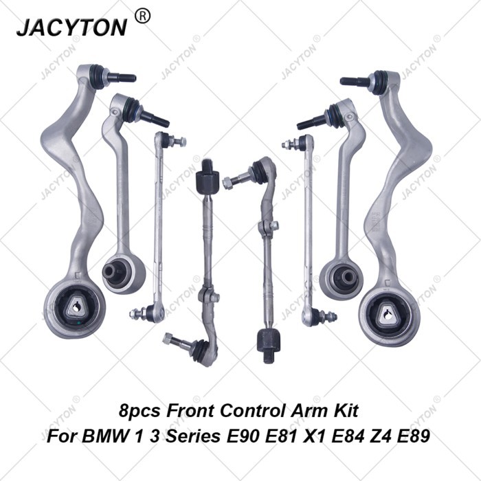 JACYTON 8pcs Front Suspension Control Arm Kits For BMW 1 3 Series E90 E81 X1 E84 Z4 E89 31122405861