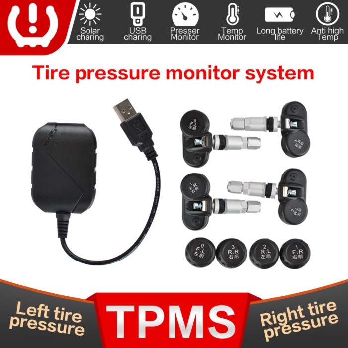 USB Android TPMS Tire Pressure Monitoring System Display Alarm System 5V Internal Sensors Android N