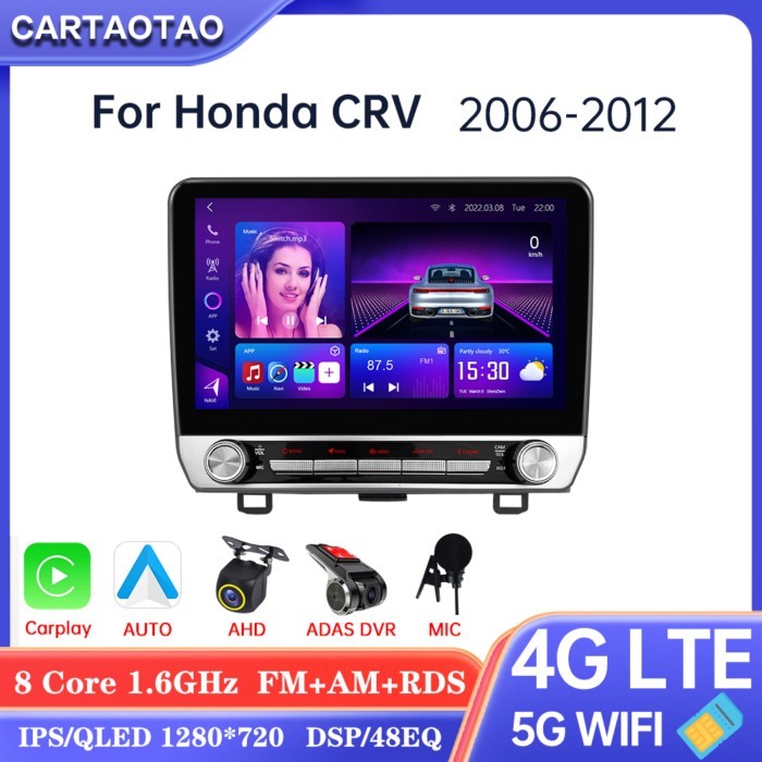 For Honda CR-V 3 RE CRV 2006 2007-2012 Carplay Android Auto Radio GPS DSP multimedia video player 2