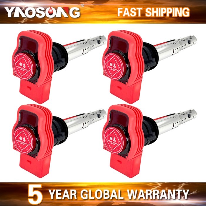 RED SUPER PERFORMANCE IGNITION COIL FOR AUDI VW SKODA SEAT Quattro 1.8 2.0 TFSI TSI EA888 II ENGINE