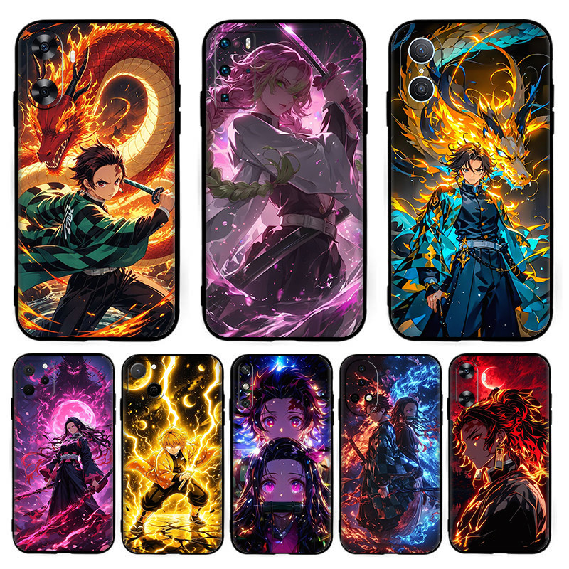 ซิลิโคนสีดําเคสโทรศัพท์TPU Anime Demon Slayer [T-1] สําหรับHuawei Nova 2i 2 Lite 3 3i 4E 5i 5T 7 10 