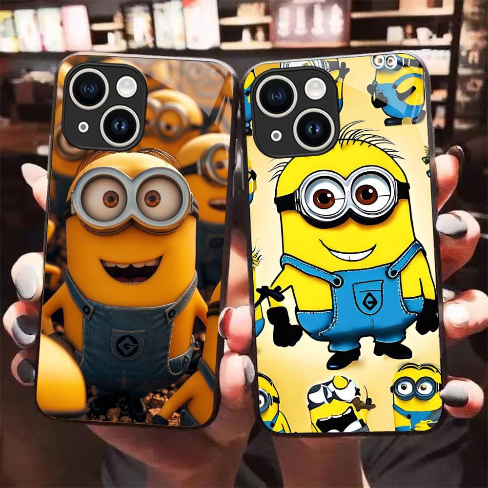 HW-6 ปลอกแก้ว Charming Minions สําหรับ iPhone 11 Mini 13 12 Pro Max
