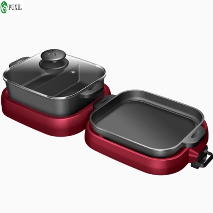Hotpot ElectricE Grilling Plate Portable Hot Pot BBQ Folding Barbecue Machine Olla Electrica Multif