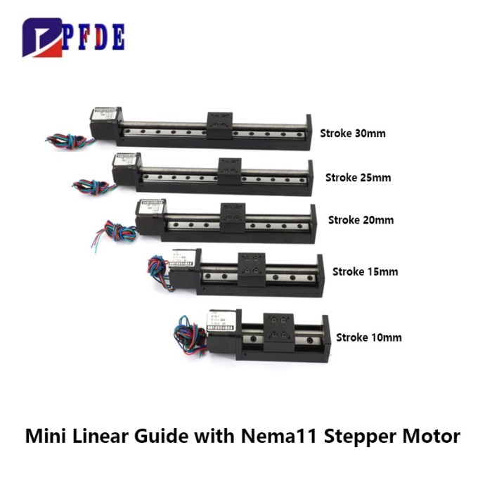 Linear Rail 10mm to 30mm Linear Stage Actuator Rails Mini Slide Table NEMA11 Stepper Motor for DIY