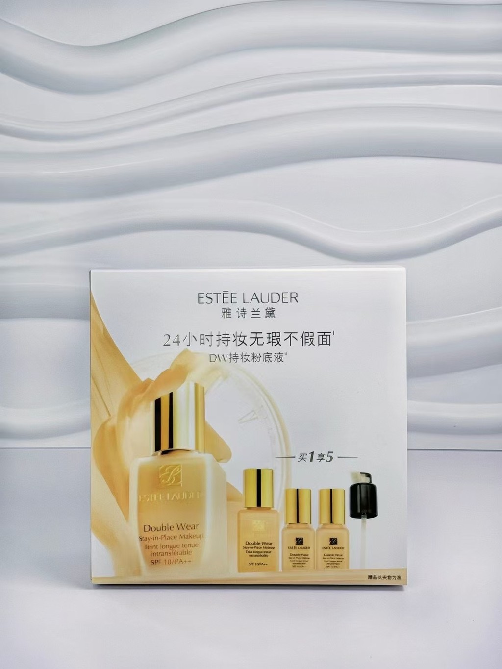 ยิงจริง❤ พิเศษ/130 Estee Lauder dw Liquid Foundation 3+1 ชุด!บรรจุ 30ml+15ml+7ml * 2.สีเบอร์ 1w1. อี