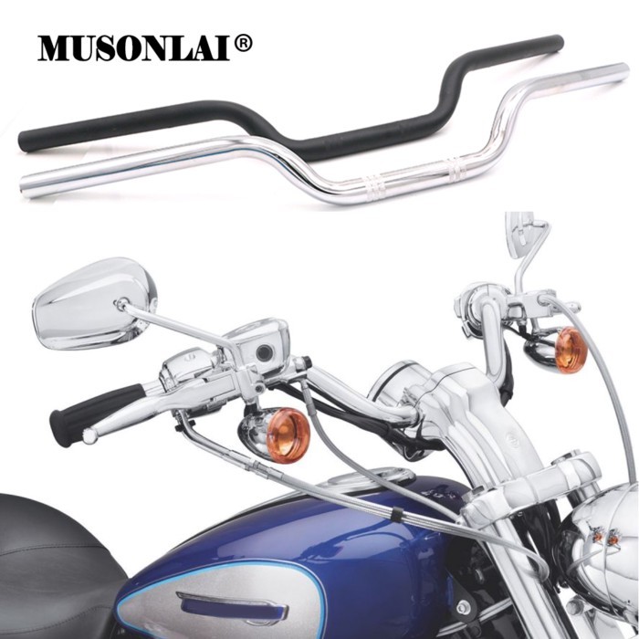 Universal Motorcycle Handlebar 1" 25mm Chopper Cafe Racer Handlebar Drag Bar Cruiser Bobber for Har